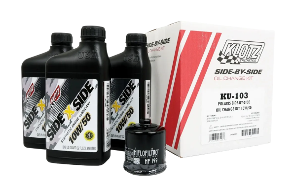 KLOTZ Polaris Oil Change Kit KU-103 (HF-199) 10W-50 Polaris 2019+ Turbo/Pro Off-Road Ranger - 3 Qt